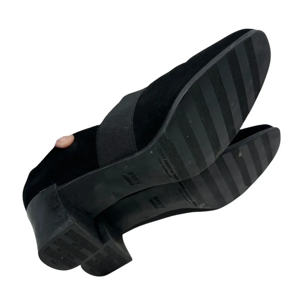 Munro American Black Suede Slip On‎ Pumps Square Toe Size 8.5